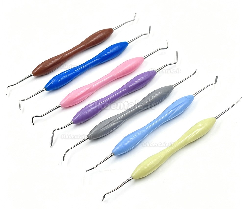 Kit da 7 spatole per composito dentale, strumenti per posizionamento e modellazione dei restauri